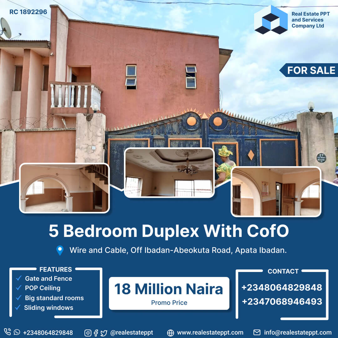5 Bedroom Duplex at Wire and Cable Apata (1)