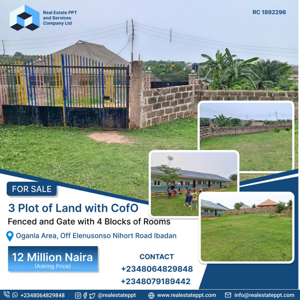 3 Plots of land for sale with CofO at Elenusonso Ibadan